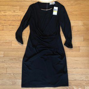 Brand New Women's Michael Kors long sleeved black dress with silver neckline